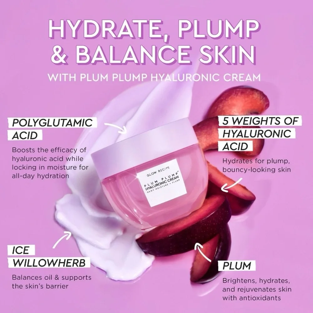 🪅 Three Glow Recipe Plum Plump Hyaluronic Creams